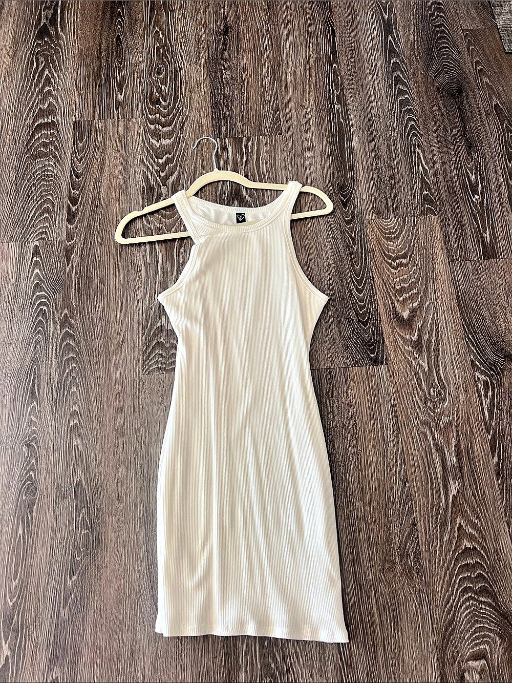 Windsor Ribbed Mini Dress in Cream Like New